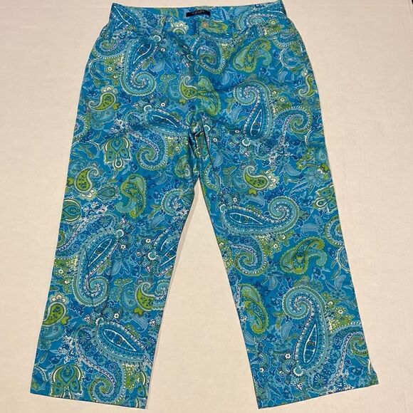 Bright paisley print capris by chaps size 4 - Picture 1 of 8